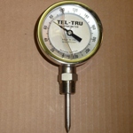 GAUGE, TEMPERATURE 0-220 DEG.F, 2-1/2" STEM, 1/2"NPT LOWER,S/S