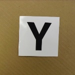 SIGN DC SYMBOL YOKE BLACK "Y" 4" SQ.