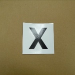 SIGN DC SYMBOL XRAY BLACK "X" 4" SQ.